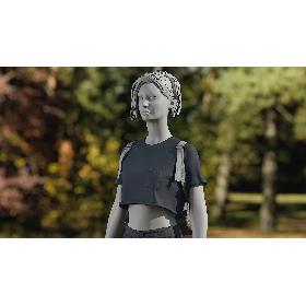 Women's Tshirt with Backpack 10 3D model